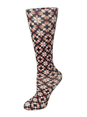 NEW Cutieful Therapeutic Compression Socks Fits Size 5-11 Fall Flowers Starburst